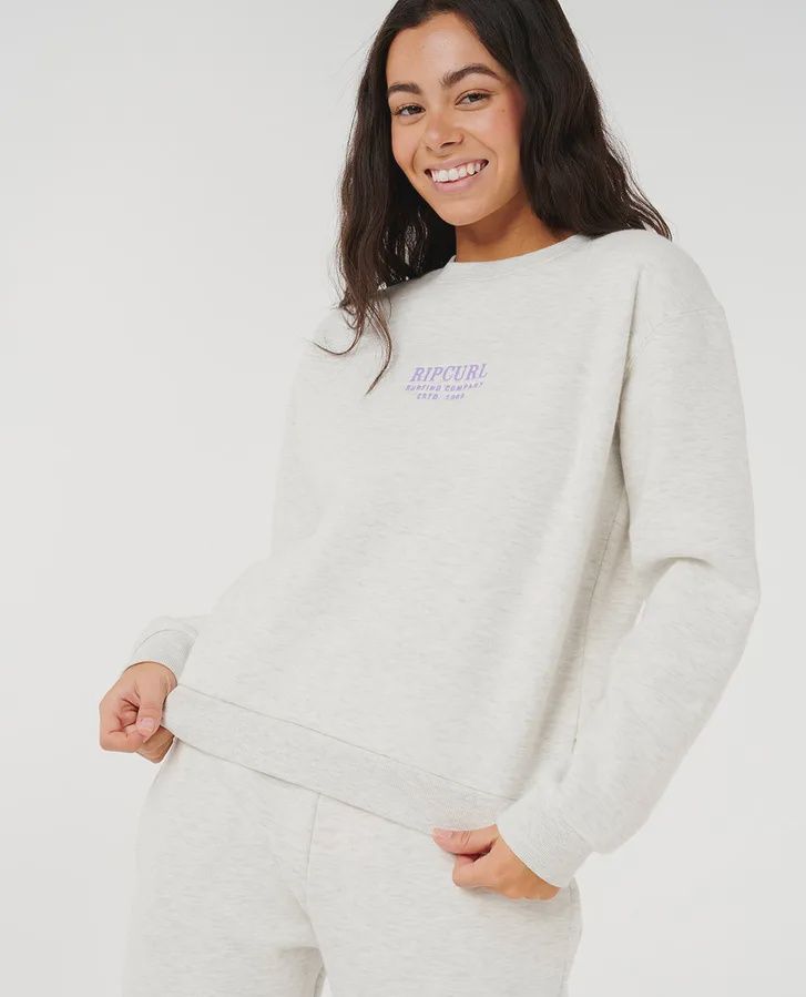 RIP CURL WOMENS SURF STAPLE RELAXED CREW - SPORTS MARLE
