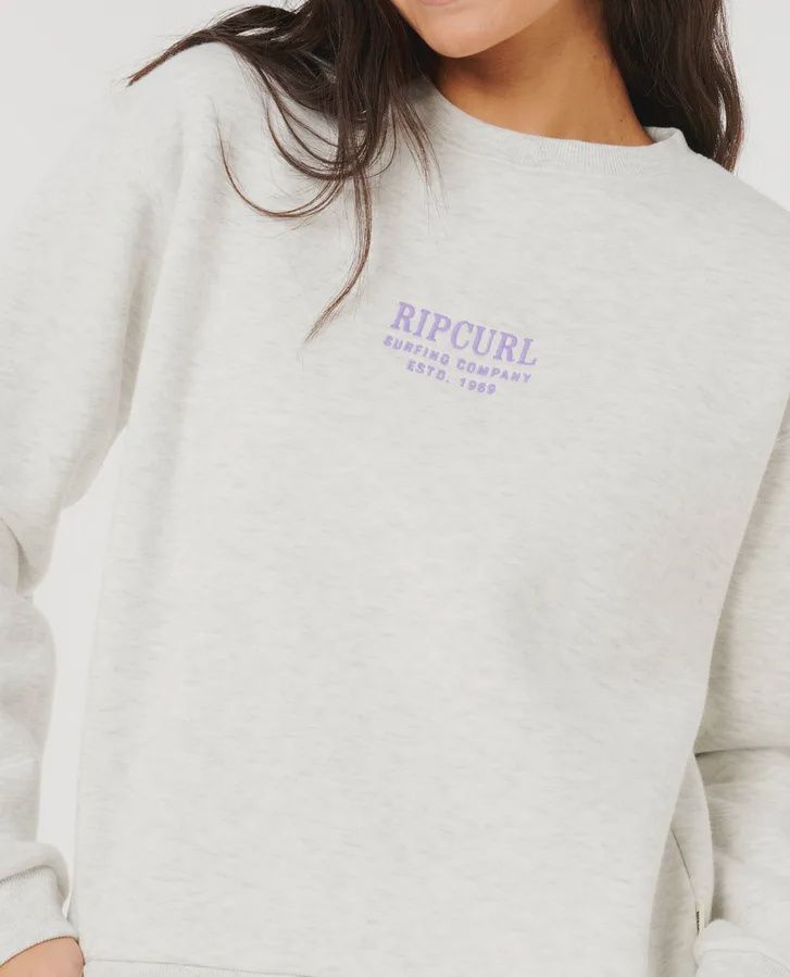 RIP CURL WOMENS SURF STAPLE RELAXED CREW - SPORTS MARLE