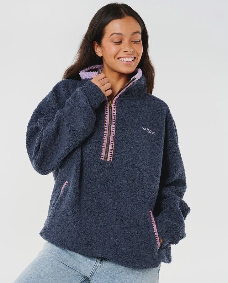 RIP CURL WOMENS NEON ISLES RETRO POLAR FLEECE - NAVY