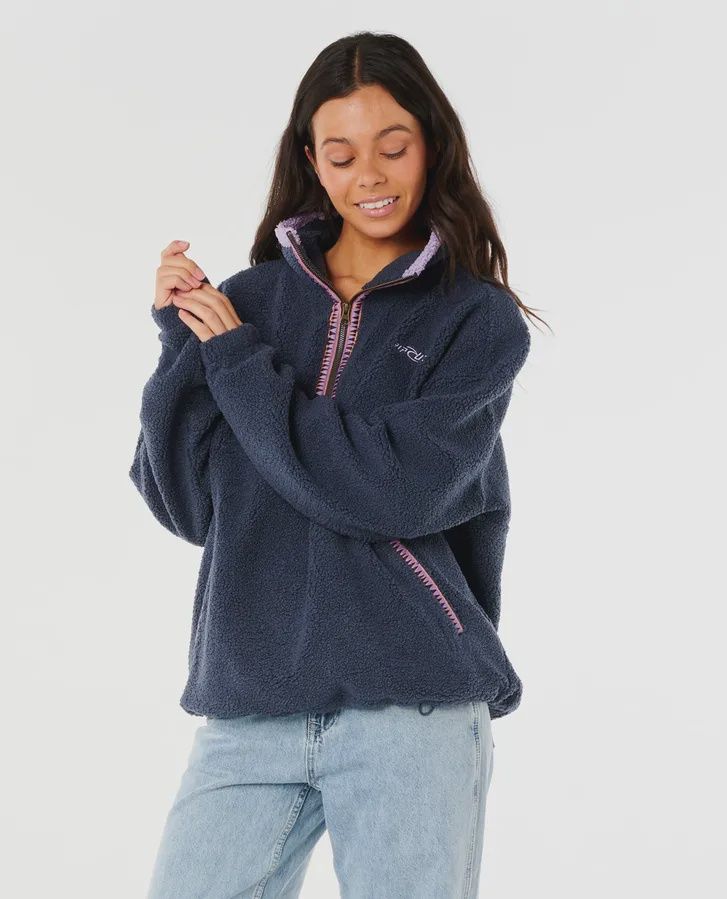 RIP CURL WOMENS NEON ISLES RETRO POLAR FLEECE - NAVY