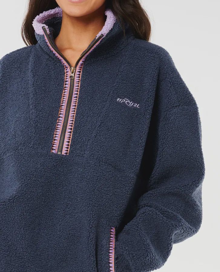 RIP CURL WOMENS NEON ISLES RETRO POLAR FLEECE - NAVY