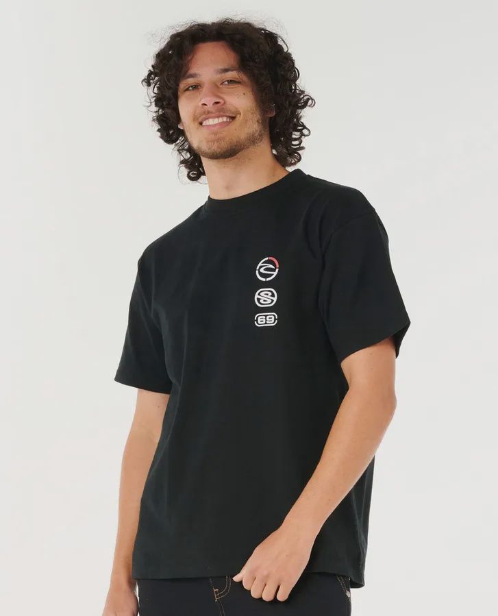 RIP CURL MENS ARCHIVE MATRIX SS TEE - BLACK