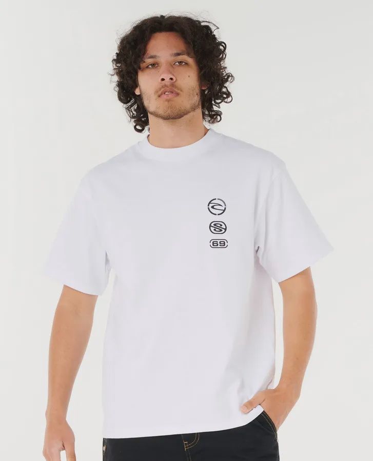 RIP CURL MENS ARCHIVE MATRIX SS TEE - WHITE