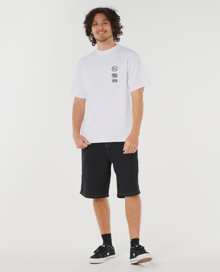 RIP CURL MENS ARCHIVE MATRIX SS TEE - WHITE