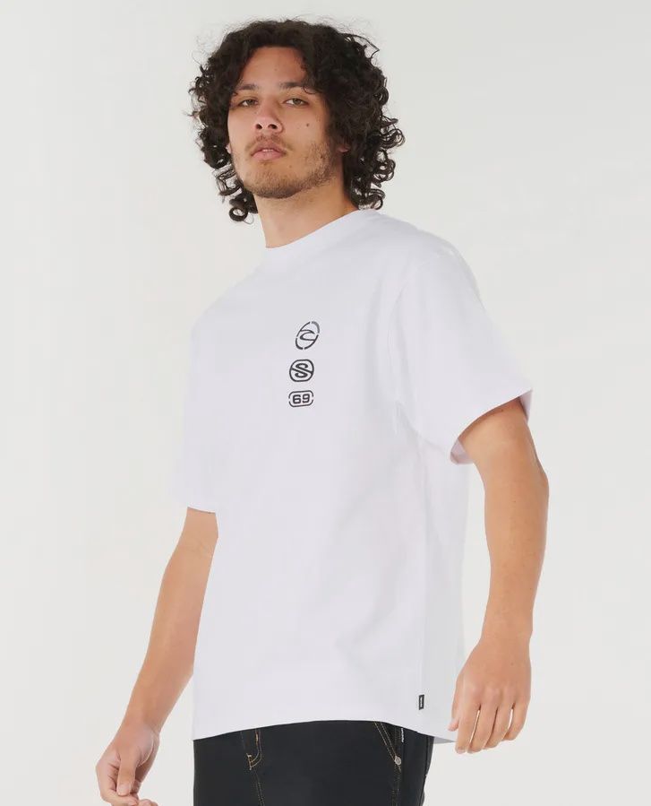 RIP CURL MENS ARCHIVE MATRIX SS TEE - WHITE