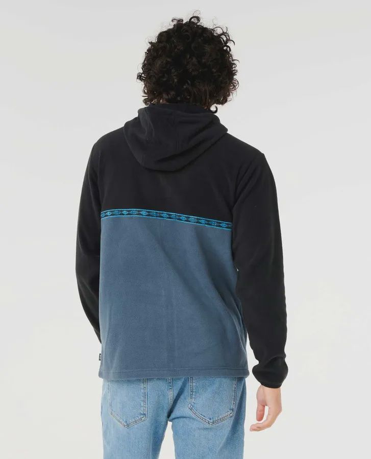 RIP CURL MENS SPLIT PEAK ZIP THRU HOOD - BLACK/GREY