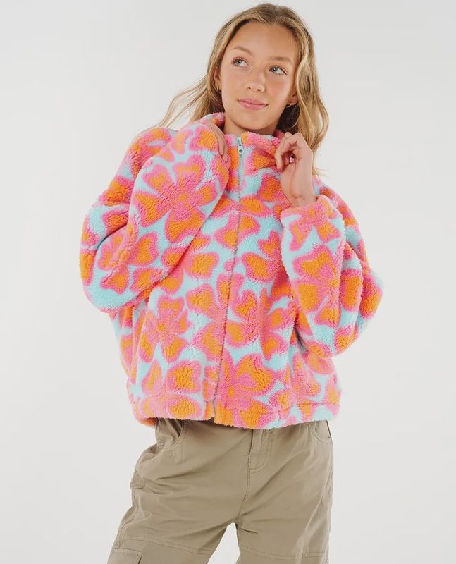 RIPCURL TEEN GIRLS NEON ISLES POLAR FLEECE - AQUA