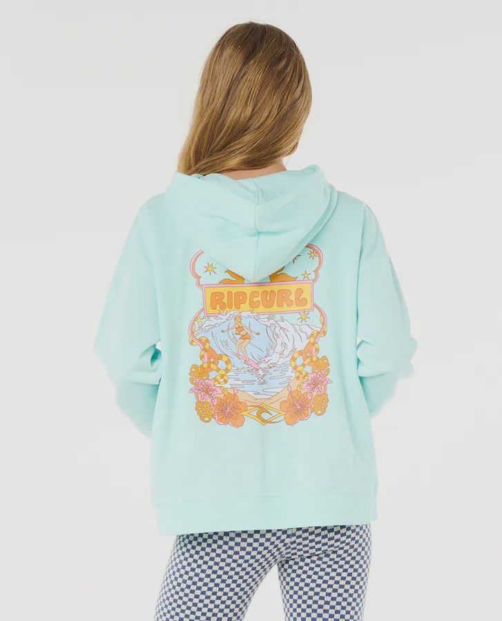 RIP CURL TEEN GIRLS NEON ISLES SURFER FLEECE - WASHED AQUA