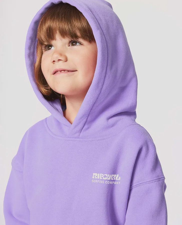 RIP CURL TODDLER GIRLS SURF PUFF HERITAGE HOOD - PURPLE