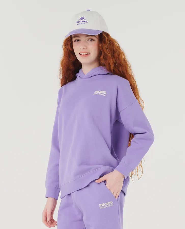 RIP CURL TEEN GIRLS SURF PUFF HOOD - PURPLE