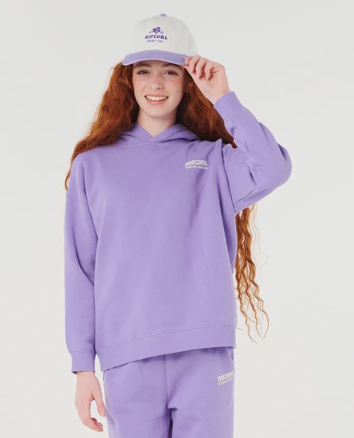 RIP CURL TEEN GIRLS SURF PUFF HOOD - PURPLE