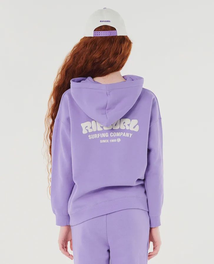 RIP CURL TEEN GIRLS SURF PUFF HOOD - PURPLE