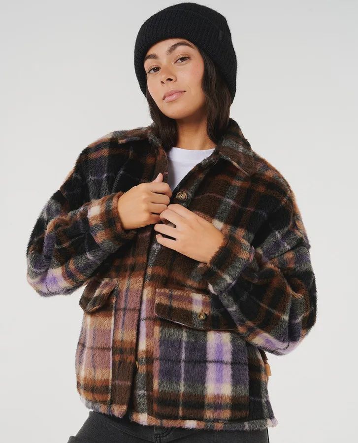 RIP CURL WOMENS CALA NIGHTS CHECK JACKET - MULTI