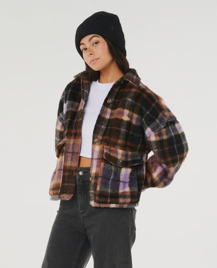 RIP CURL WOMENS CALA NIGHTS CHECK JACKET - MULTI