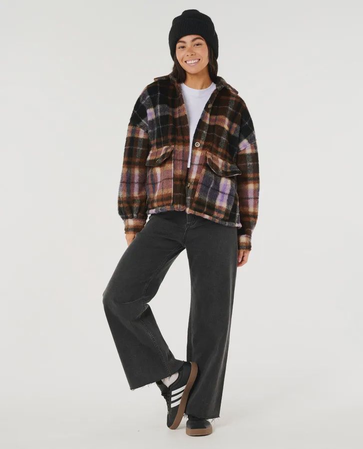 RIP CURL WOMENS CALA NIGHTS CHECK JACKET - MULTI