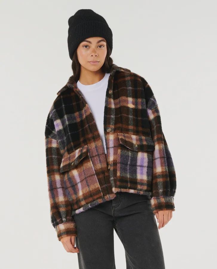 RIP CURL WOMENS CALA NIGHTS CHECK JACKET - MULTI