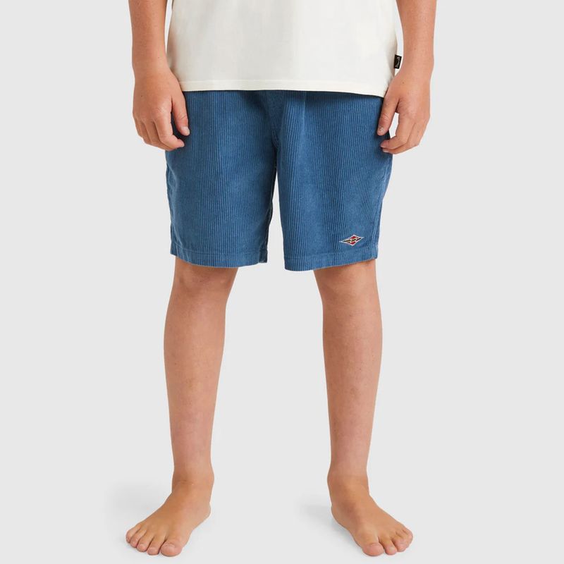 BILLABONG BOYS GROM LARRY CORD SHORTS - SMOKE BLUE