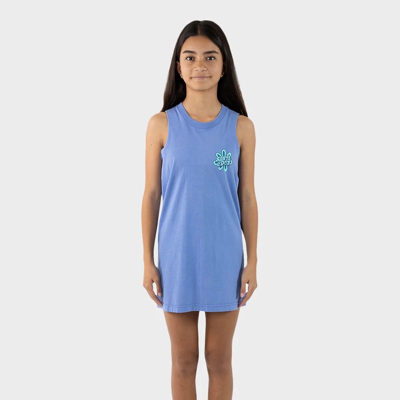 SANTA CRUZ GIRLS VIBES CHEST MUSCLE DRESS- BLUE