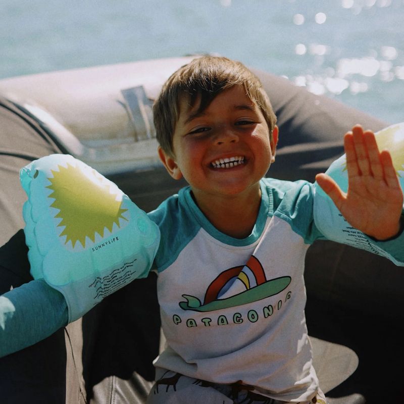 SUNNYLIFE SALTY THE SHARK FLOAT BANDS - AQUA