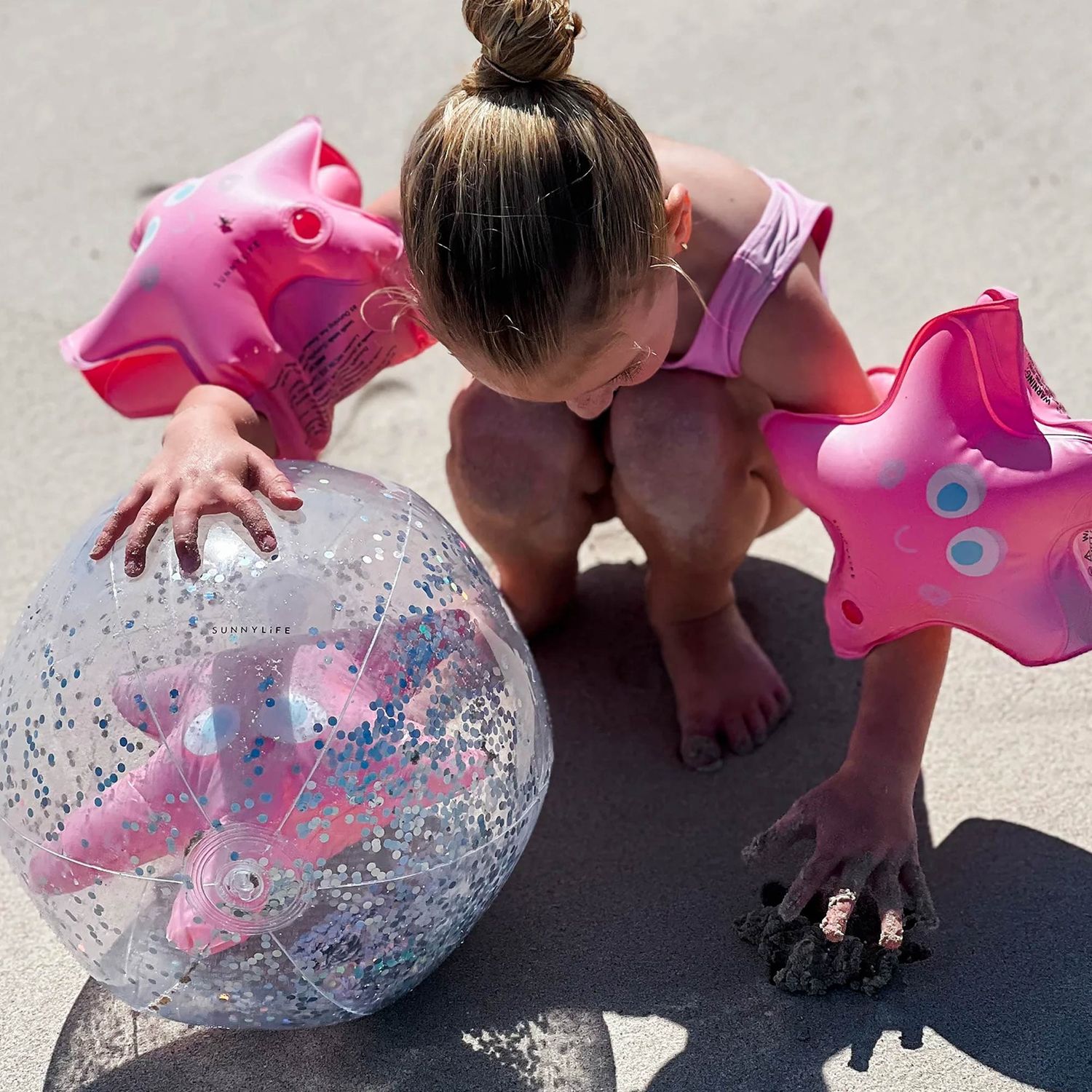 SUNNYLIFE MELODY THE MERMAID FLOAT BANDS - STRAWBERRY