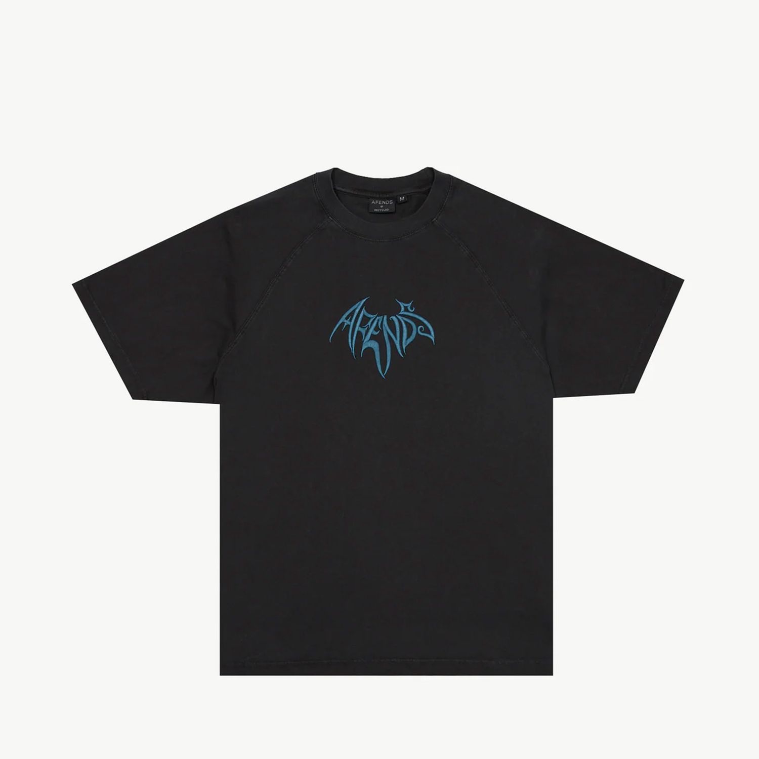 AFENDS MENS BATS RAGLAN BOXY SS TEE - STONE BLACK