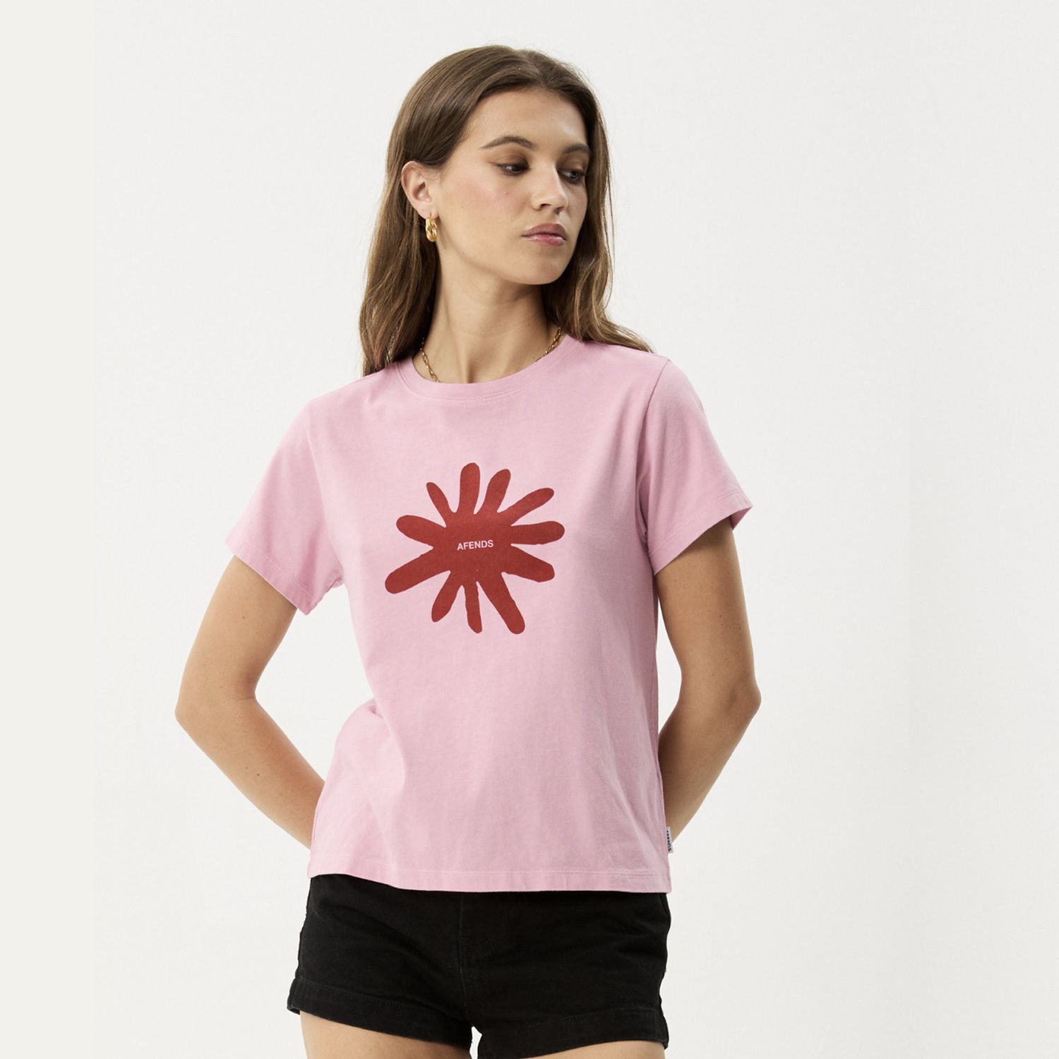 AFENDS WOMENS NESSA REGULAR SS TEE - MARRAKESH