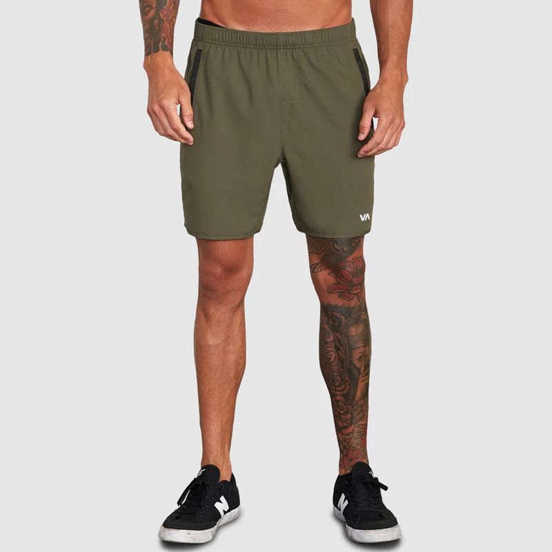 RVCA MENS YOGGER IV SHORT 17 - OLIVE