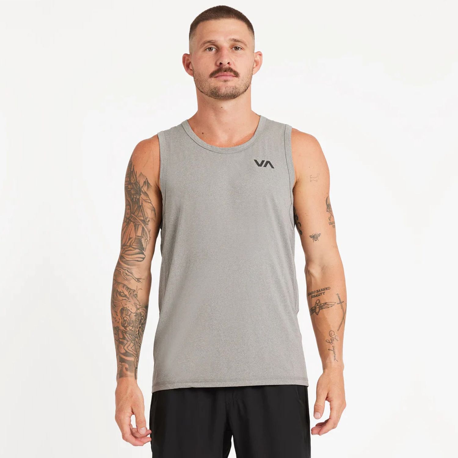RVCA MENS SPORT VENT SINGLET - HEATHER GREY