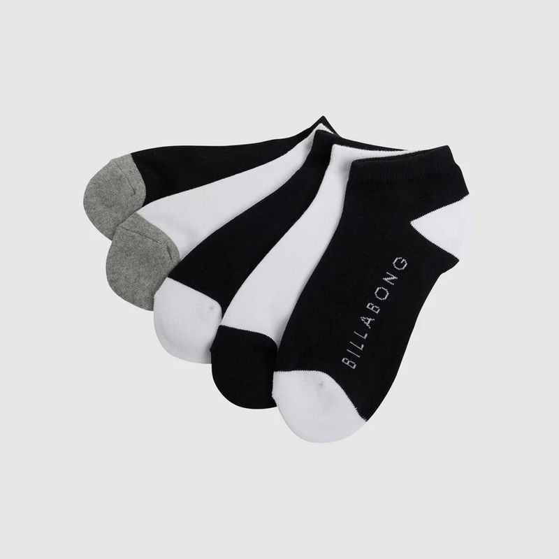 BILLABONG LADIES SERENITY 5 PACK OF SOCKS - BLACK