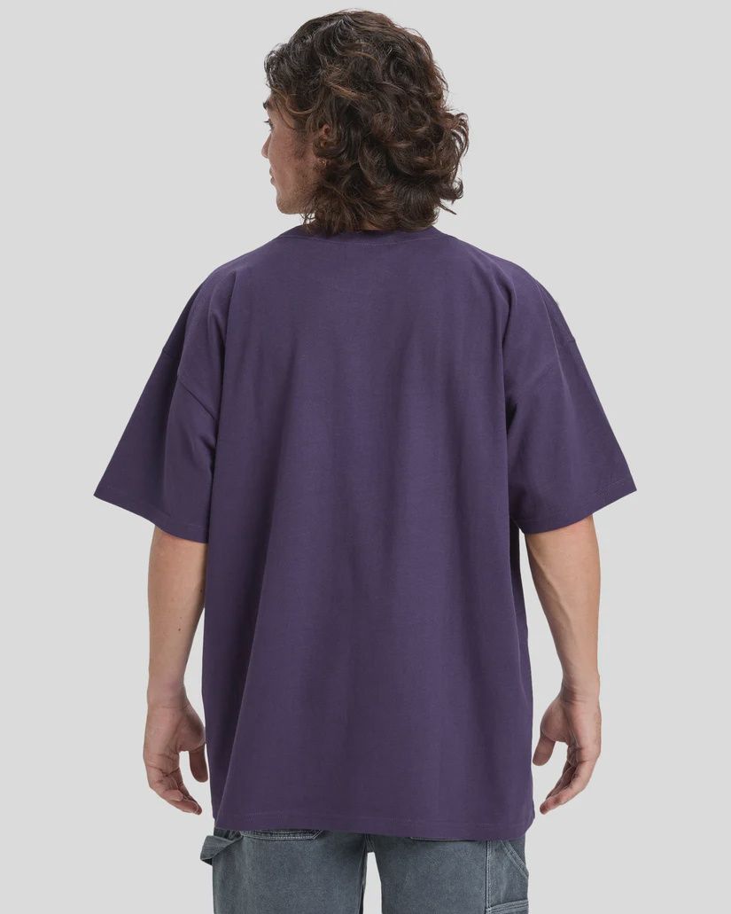 QUIKSILVER MENS MERCURY DOUBLE UP SS TEE - PURPLE VELVET