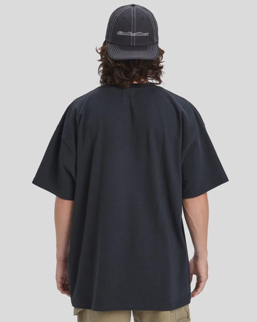 QUIKSILVER MENS MERCURY DOUBLE UP SS TEE - BLACK
