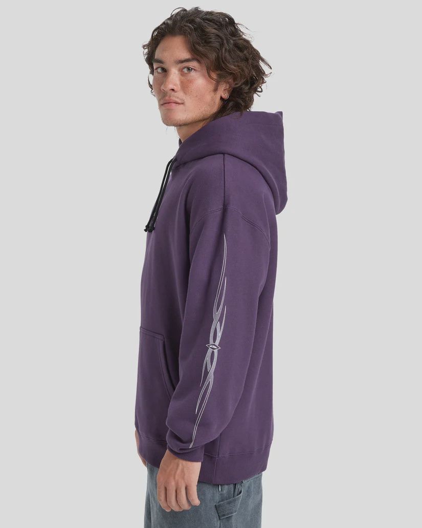 QUIKSILVER MENS STRETCH TRIBAL HOODY - PURPLE VELVET