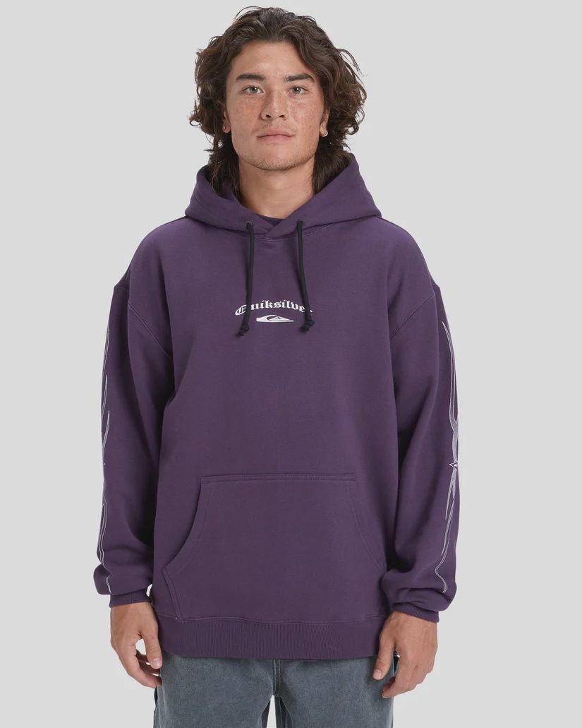 QUIKSILVER MENS STRETCH TRIBAL HOODY - PURPLE VELVET