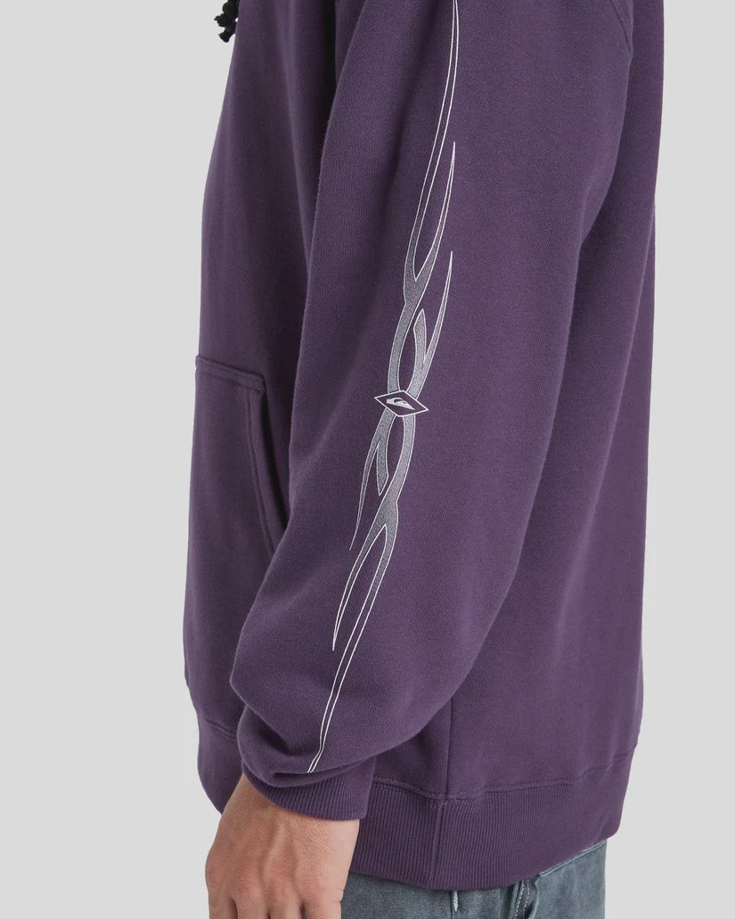 QUIKSILVER MENS STRETCH TRIBAL HOODY - PURPLE VELVET