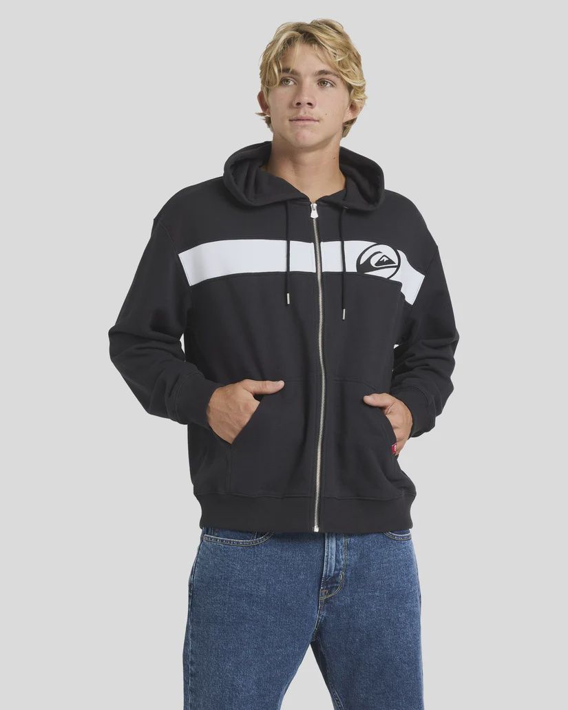 QUIKSILVER MENS TILT PANEL FLEECE - BLACK