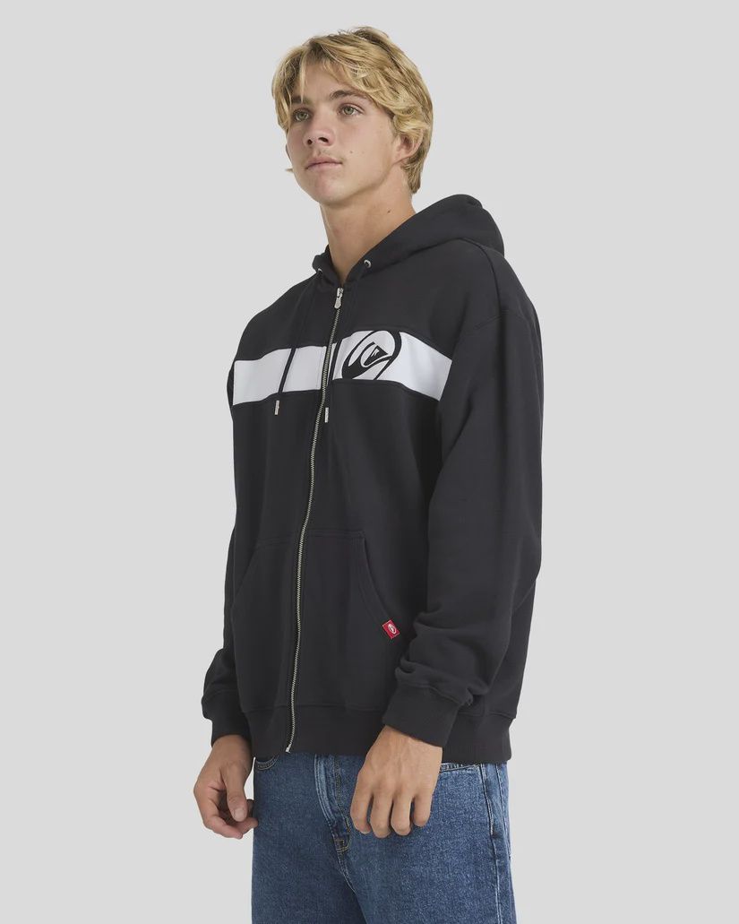 QUIKSILVER MENS TILT PANEL FLEECE - BLACK
