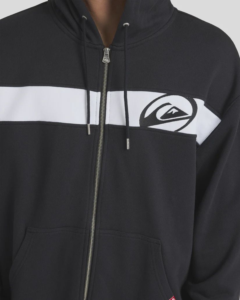 QUIKSILVER MENS TILT PANEL FLEECE - BLACK