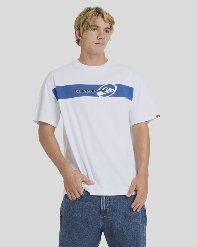 QUIKSILVER MENS TILT PANEL KNIT SS TEE - WHITE