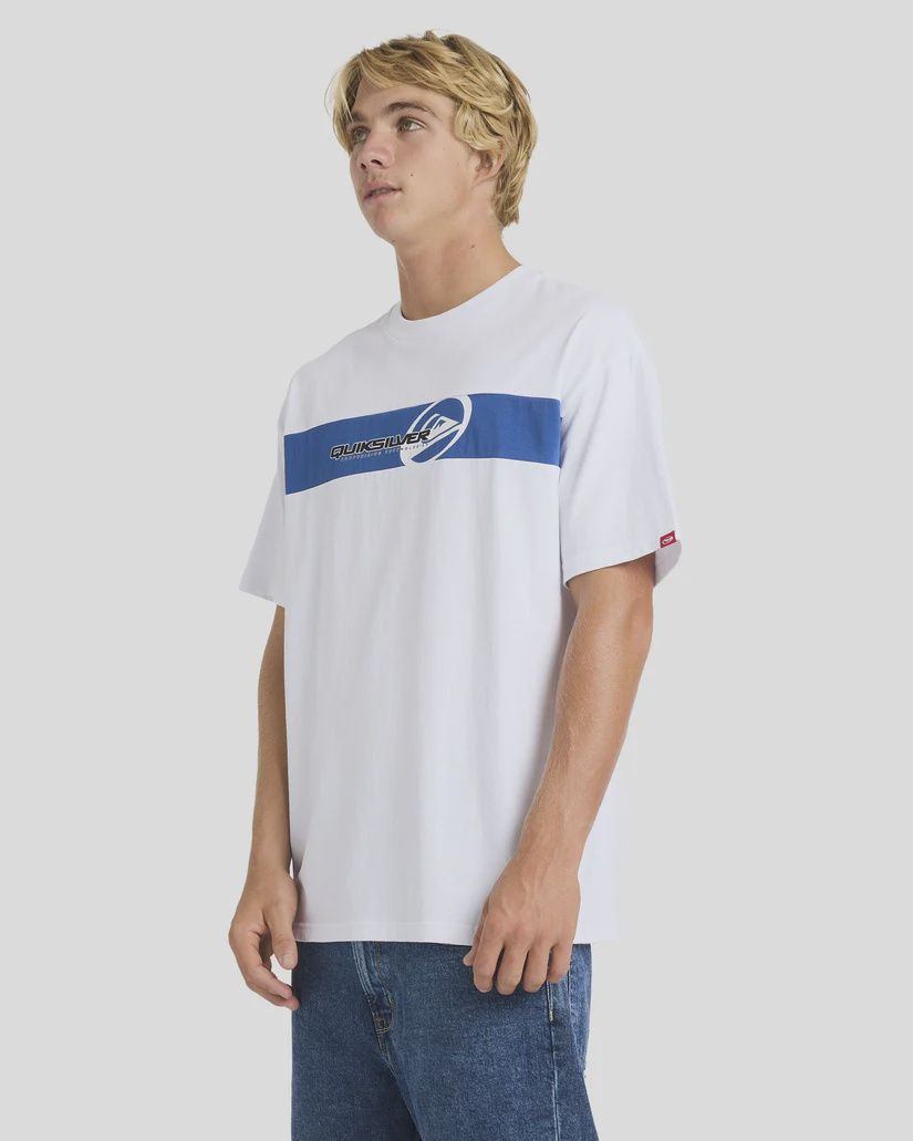 QUIKSILVER MENS TILT PANEL KNIT SS TEE - WHITE