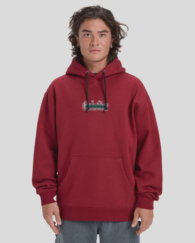QUIKSILVER MENS DOUBLE UP HOODY - BIKING RED