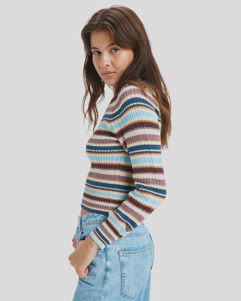 ROXY WOMENS PLAYA MORNING SWEATER - SKY BLUE