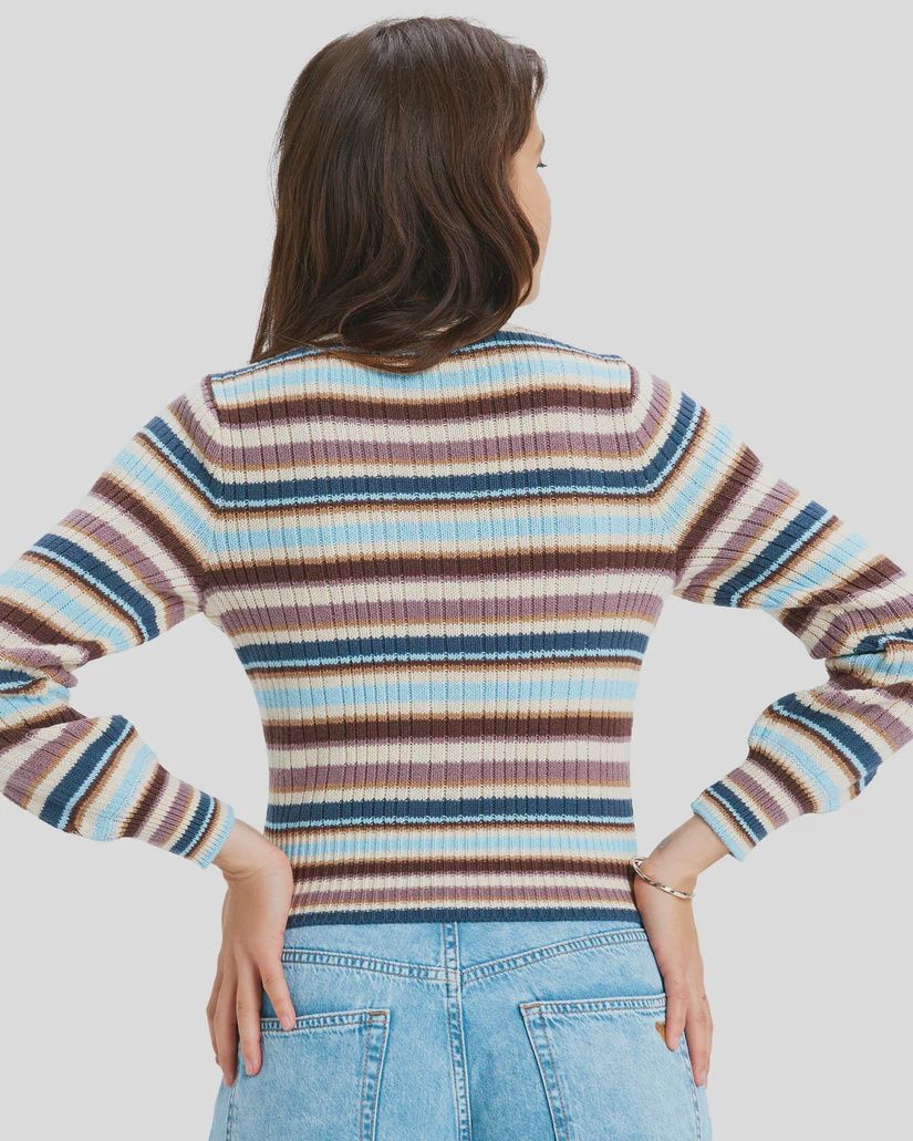 ROXY WOMENS PLAYA MORNING SWEATER - SKY BLUE