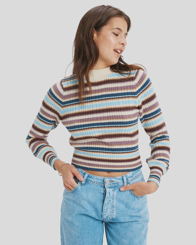 ROXY WOMENS PLAYA MORNING SWEATER - SKY BLUE