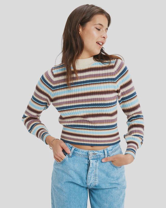 ROXY WOMENS PLAYA MORNING SWEATER - SKY BLUE