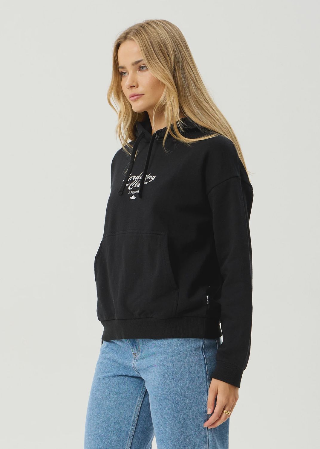 AFENDS WOMENS GARDENING CLUB HOODIE - BLACK