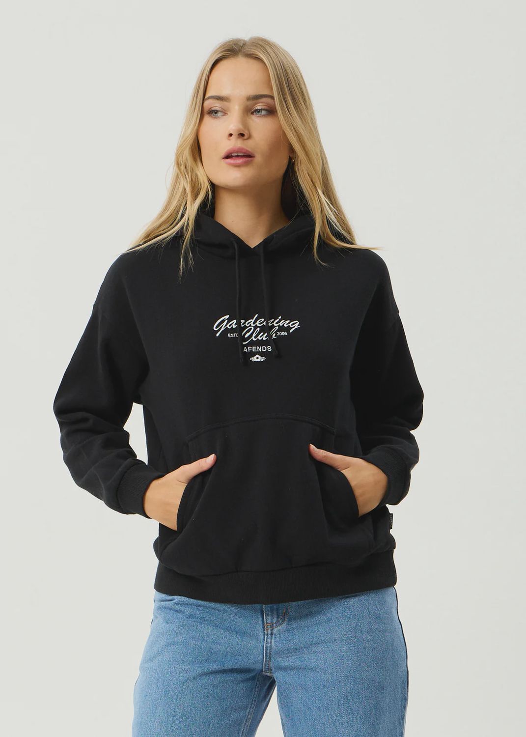 AFENDS WOMENS GARDENING CLUB HOODIE - BLACK