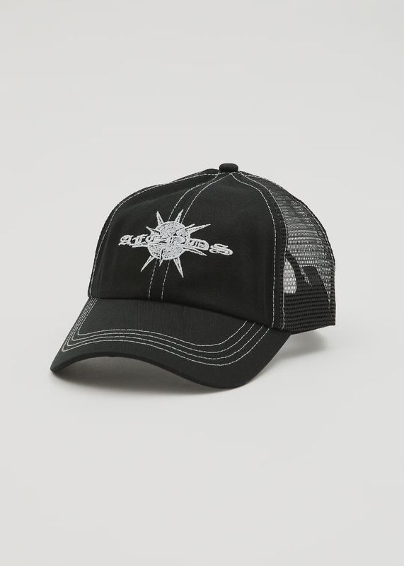 AFENDS MENS SPIKED SIX PANEL CAP - BLACK