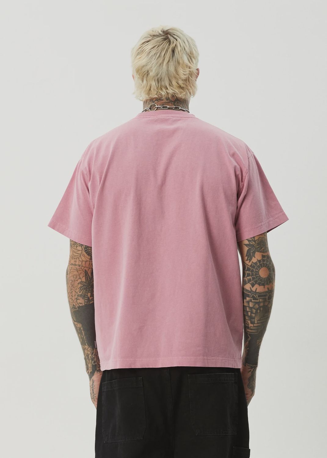 AFENDS MENS HEAVY PETAL HEAVYWEIGHT BOXY SS TEE - WASHED MARRAKESH