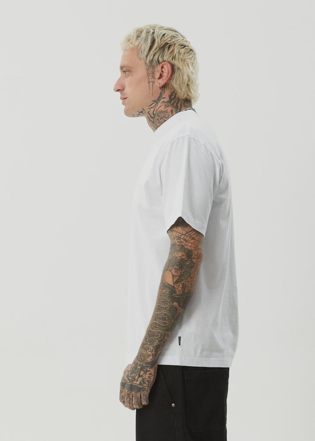 AFENDS MENS SIXSIXSIX RETRO SS TEE - WHITE