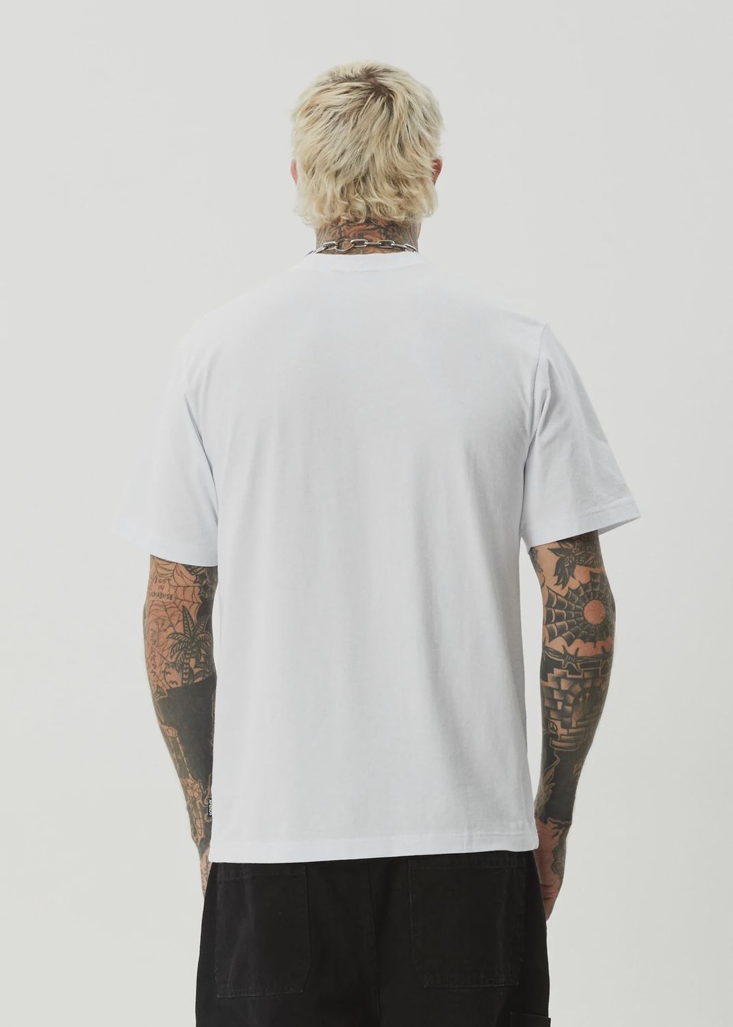AFENDS MENS SIXSIXSIX RETRO SS TEE - WHITE